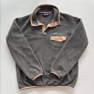 Patagonia Synchilla Fleece Pullover Grey and Peach Lightweight Unisex Mens Small